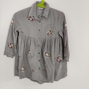 F&F Kid's Corduroy Floral Dress Size 3T Boho Cottagecore